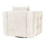 Beige / blauwe / bruine stoffen draaistoel, 360° draaibaar, zitplaats voor 1 persoon