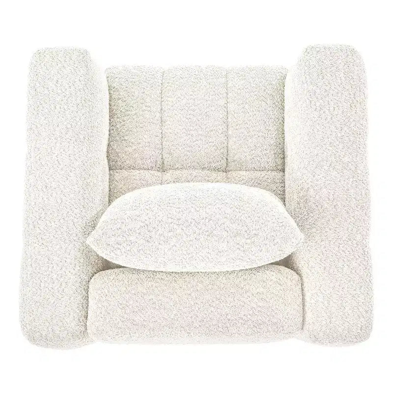 Poltrona girevole in tessuto Beige / Blu / Marrone, rotazione a 360°, seduta singola