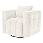 Beige / blauwe / bruine stoffen draaistoel, 360° draaibaar, zitplaats voor 1 persoon