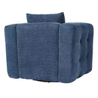 Beige / blauwe / bruine stoffen draaistoel, 360° draaibaar, zitplaats voor 1 persoon