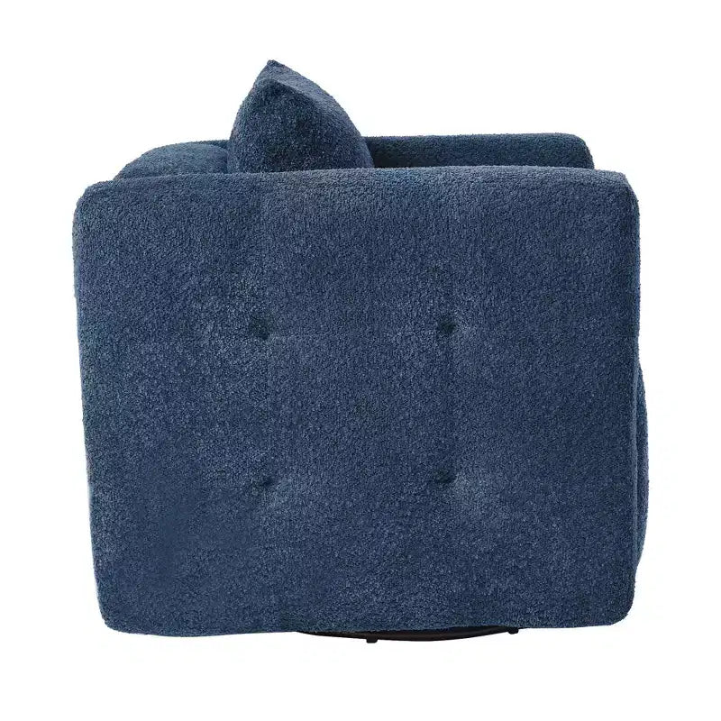 Poltrona girevole in tessuto Beige / Blu / Marrone, rotazione a 360°, seduta singola