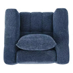 Beige / blauwe / bruine stoffen draaistoel, 360° draaibaar, zitplaats voor 1 persoon