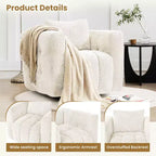 Beige / blauwe / bruine stoffen draaistoel, 360° draaibaar, zitplaats voor 1 persoon