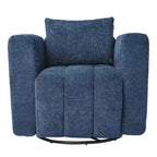 Beige / blauwe / bruine stoffen draaistoel, 360° draaibaar, zitplaats voor 1 persoon