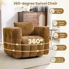 Beige / blauwe / bruine stoffen draaistoel, 360° draaibaar, zitplaats voor 1 persoon