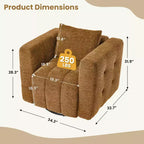 Beige / blauwe / bruine stoffen draaistoel, 360° draaibaar, zitplaats voor 1 persoon