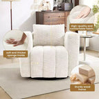Beige / blauwe / bruine stoffen draaistoel, 360° draaibaar, zitplaats voor 1 persoon