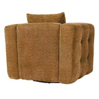 Beige / blauwe / bruine stoffen draaistoel, 360° draaibaar, zitplaats voor 1 persoon