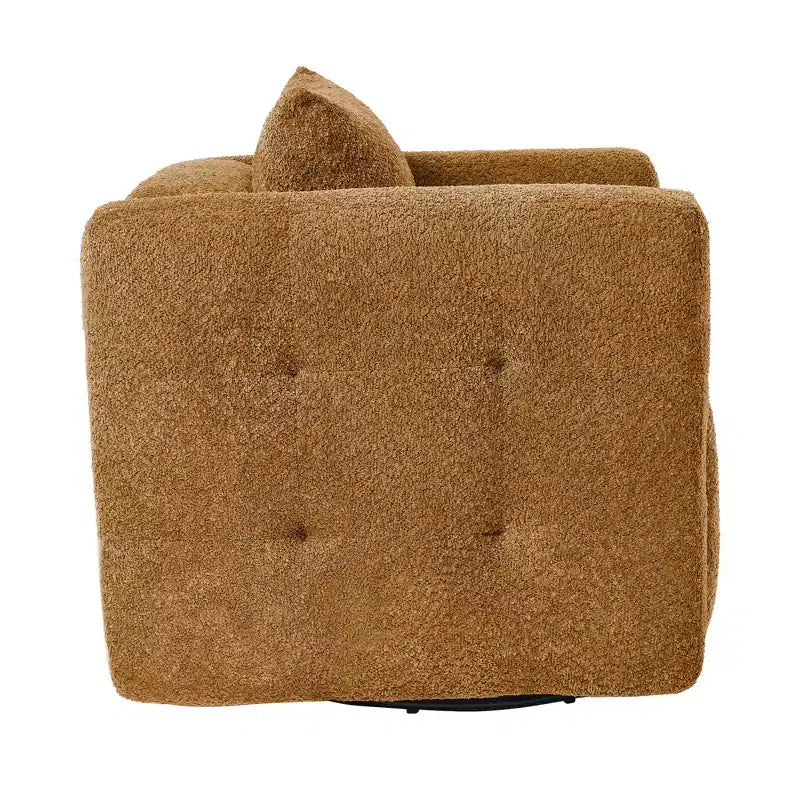 Poltrona girevole in tessuto Beige / Blu / Marrone, rotazione a 360°, seduta singola