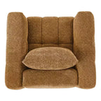 Beige / blauwe / bruine stoffen draaistoel, 360° draaibaar, zitplaats voor 1 persoon