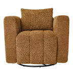Beige / blauwe / bruine stoffen draaistoel, 360° draaibaar, zitplaats voor 1 persoon