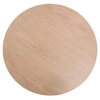 Tavolo da pranzo rotondo da 27", nero / legno naturale / bianco, piano in pietra sinterizzata, base a piedistallo, posti per 3 persone