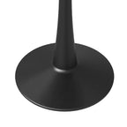 Tavolo da pranzo rotondo da 27", nero / legno naturale / bianco, piano in pietra sinterizzata, base a piedistallo, posti per 3 persone