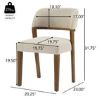 Chaises de salle à manger modernes rembourrées, sans accoudoirs, naturelles / noyer, lot de 4