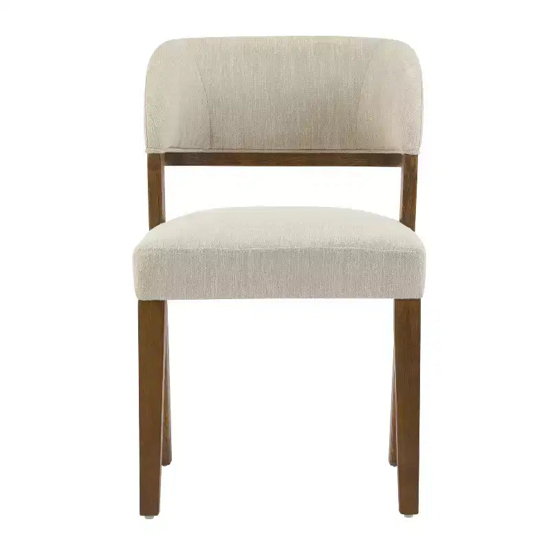 Sedie da pranzo moderne imbottite Noce Naturale, senza braccioli, set da 4