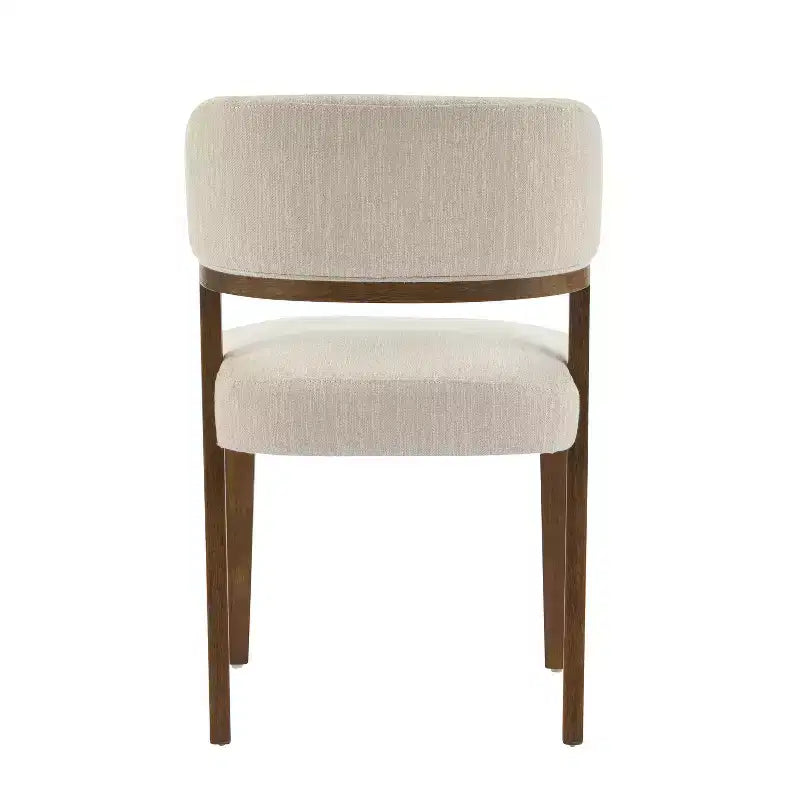 Sedie da pranzo moderne imbottite Noce Naturale, senza braccioli, set da 4