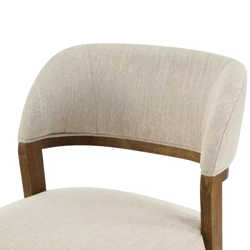 Sedie da pranzo moderne imbottite Noce Naturale, senza braccioli, set da 4