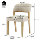 Chaises de salle à manger modernes rembourrées, sans accoudoirs, naturelles / noyer, lot de 4