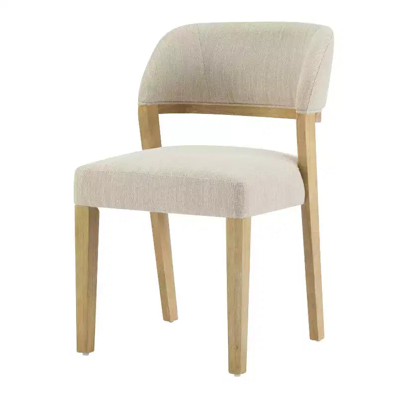 Sedie da pranzo moderne imbottite Noce Naturale, senza braccioli, set da 4