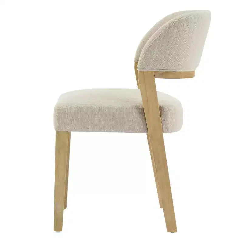 Sedie da pranzo moderne imbottite Noce Naturale, senza braccioli, set da 4