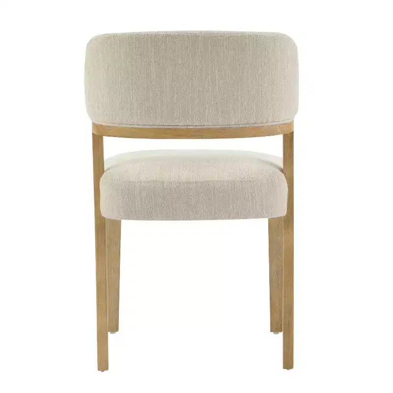 Sedie da pranzo moderne imbottite Noce Naturale, senza braccioli, set da 4