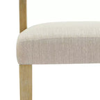 Chaises de salle à manger modernes rembourrées, sans accoudoirs, naturelles / noyer, lot de 4
