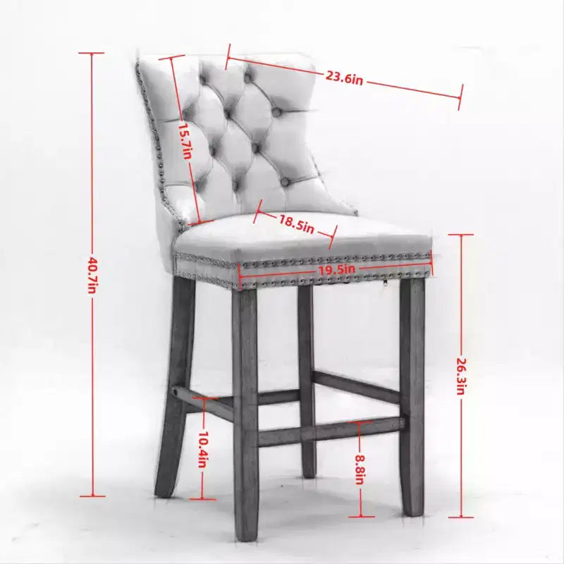 Set di 2 sgabelli da bar trapuntati in velluto con gambe in legno, colori assortiti