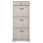 Scarpiera moderna bianco antico con 3 cassetti ribaltabili e 1 cassetto superiore