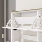 Scarpiera moderna bianco antico con 3 cassetti ribaltabili e 1 cassetto superiore