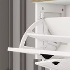 Scarpiera moderna bianco antico con 3 cassetti ribaltabili e 1 cassetto superiore
