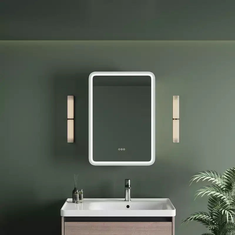 Specchio contenitore a LED – Nero / Bianco / Oro, apertura a sinistra o a destra, anta singola, varie misure