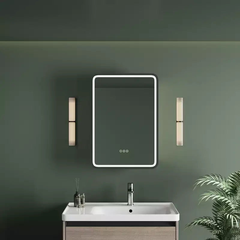Specchio contenitore a LED – Nero / Bianco / Oro, apertura a sinistra o a destra, anta singola, varie misure