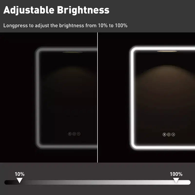Specchio contenitore a LED – Nero / Bianco / Oro, apertura a sinistra o a destra, anta singola, varie misure