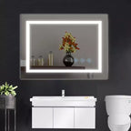 Acekool 32 x 24 Inch Bathroom Mirror, Wall Mounted Vanity Mirror with Touch Dimming, Smart Memory, Anti-Fog and IP54 Waterproof