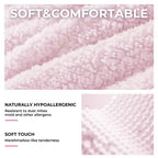 Rosa-weißes Bouclé-Plattformbett mit Blumen-Kopfteil, LED-Beleuchtung und Schublade – Twin/Full/Queen, für 1 Person
