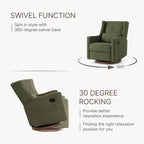 Poltrona reclinabile girevole e basculante manuale Spruce & Spring con cuscino lombare