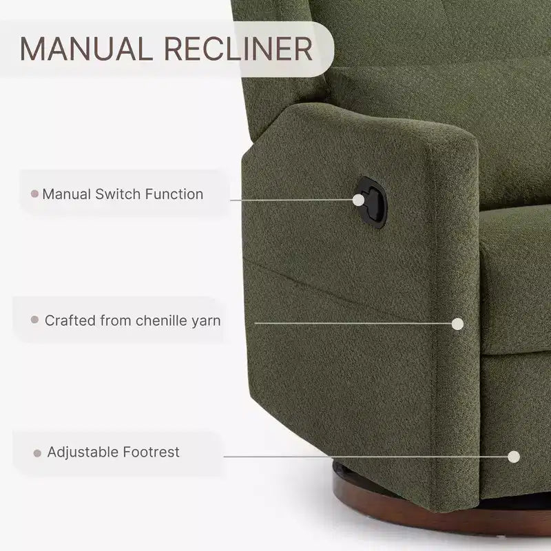 Poltrona reclinabile girevole manuale Spruce & Spring con cuscino lombare