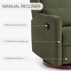 Poltrona reclinabile girevole e basculante manuale Spruce & Spring con cuscino lombare
