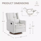 Poltrona reclinabile girevole e basculante manuale Spruce & Spring con cuscino lombare