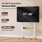 Ratastega telerikapp, must, reguleeritav kõrgus 42"-62", sobib 37"-86" teleritele
