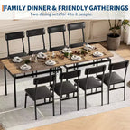 Dining Table Set for 4, 5 Piece Wooden Dining Room Table Set, 4 PU Upholstered Chair,Metal Frame Dinette Set for Dining Room, Party, Apartment