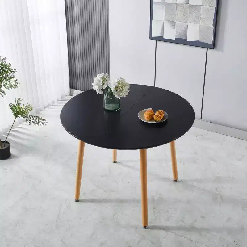 Nero / Rovere / Grigio / Bianco – Tavolo da pranzo ovale allungabile, gambe in metallo, posti a sedere fino a 6