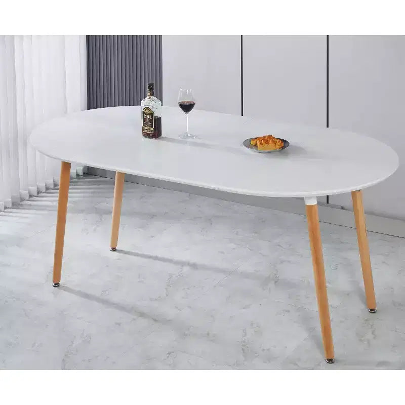 Nero / Rovere / Grigio / Bianco – Tavolo da pranzo ovale allungabile, gambe in metallo, posti a sedere fino a 6