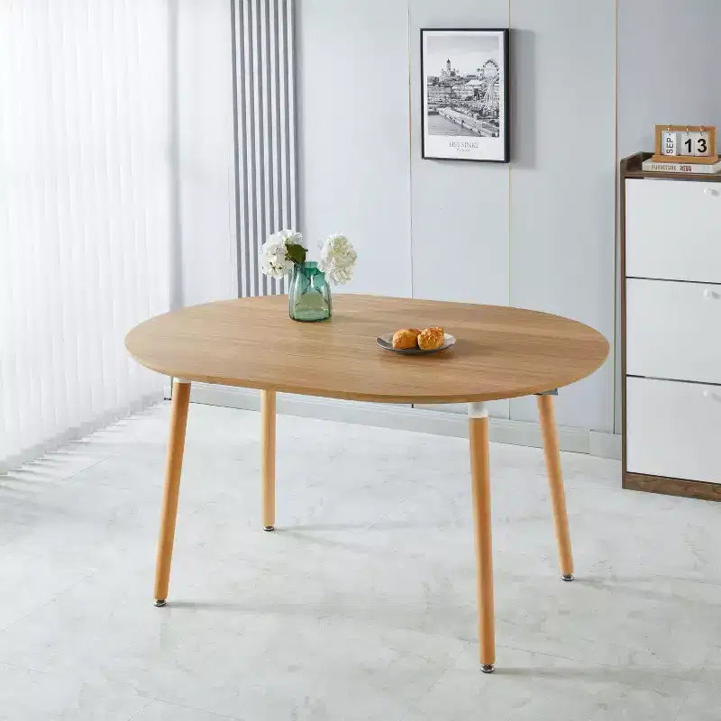 Nero / Rovere / Grigio / Bianco – Tavolo da pranzo ovale allungabile, gambe in metallo, posti a sedere fino a 6