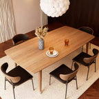 Brauner rechteckiger Esstisch im Mid-Century-Modern-Stil, Tischplatte mit Holzfurnier, Sitzplätze für bis zu 6 Personen