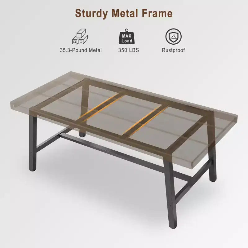 Tavolo da Pranzo Rettangolare Industriale Nero/Marrone/Grigio/Color Legno, 6 Posti, 160 cm
