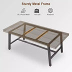Black/Brown/Grey/Wood Color Industrial Rectangle Dining Table, Seats 6, 63"