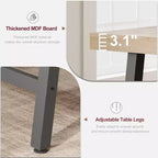 Black/Brown/Grey/Wood Color Industrial Rectangle Dining Table, Seats 6, 63"