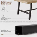 Black/Brown/Grey/Wood Color Industrial Rectangle Dining Table, Seats 6, 63"