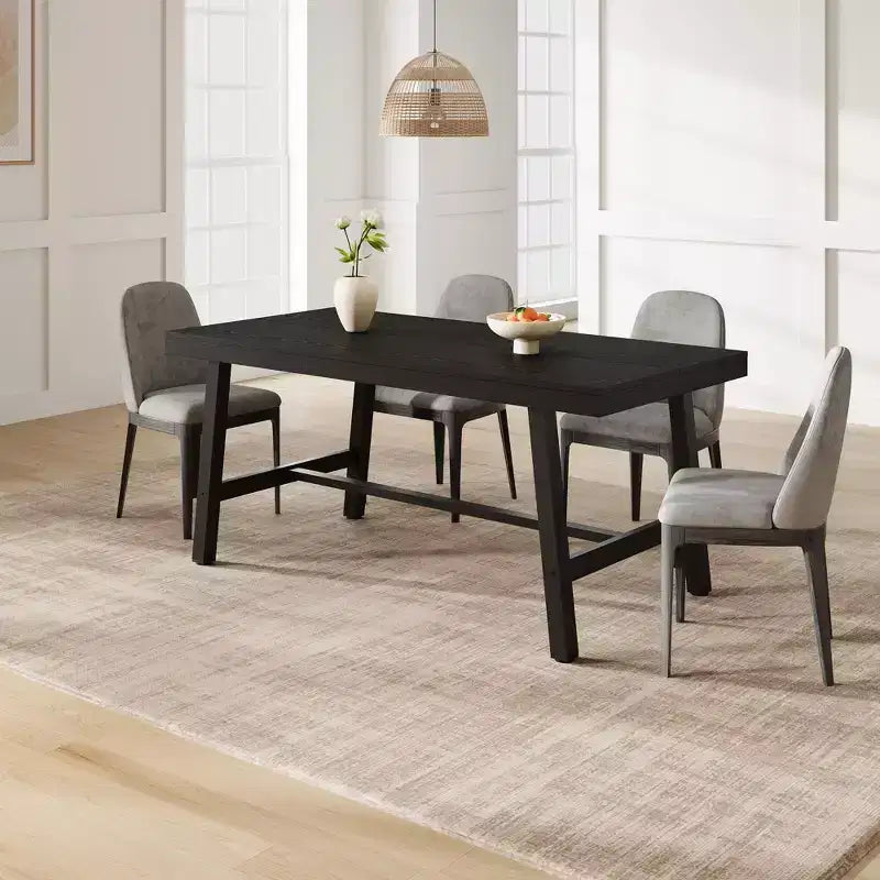 Tavolo da Pranzo Rettangolare Industriale Nero/Marrone/Grigio/Color Legno, 6 Posti, 160 cm